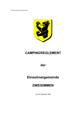 Campingreglement Camping / Campieren
