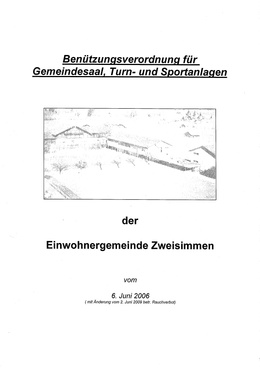 Benutzungsverordnung für Gemeindesaal, Turn- und Sportanlage Verordnung