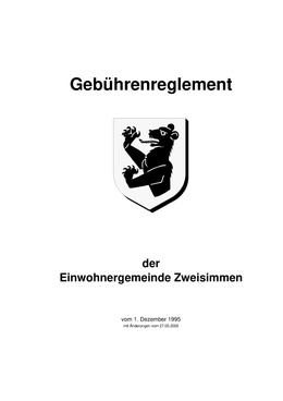 Gebührenreglement inkl. Verordnung Gebühren