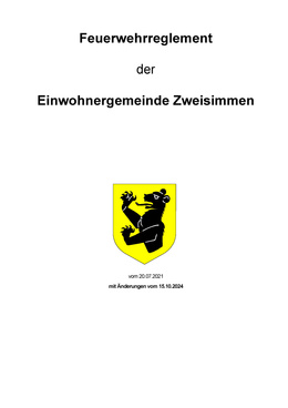 Feuerwehrreglement Feuerwehr