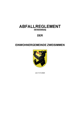 Abfallreglement inkl. Verordnung Abfall