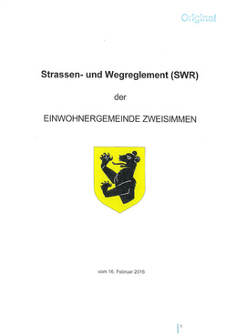 Strassen- und Wegreglement Strassen und Wege