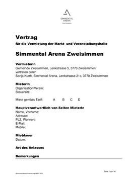 Vorlage Mietvertrag