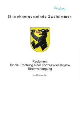 Reglement über die Erhebung einer Konzessionsabgabe Stromver Erhebung Konzessionsabgabe