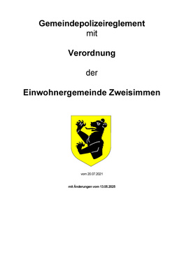 Gemeindepolizeireglement mit -verordnung Gemeindepolizei