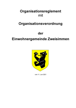 Organisationsreglement mit Verordnung Organisationsreglement