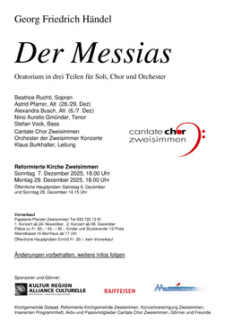 Flyer ( Messias 2025) Flyer - Der Messias
