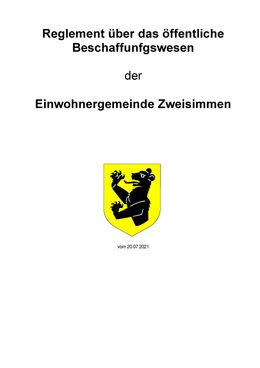 Beschaffungswesen öffentlich (Reglement) Öffentliches Beschaffungswesen