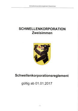 Schwellenkorporationsreglement Schwellenkorporation