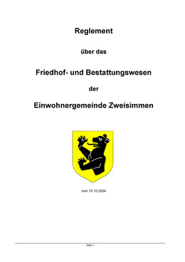 Friedhof- und Bestattungswesen (Reglement inkl. Verordnung) Friedhof und Bestattungswesen